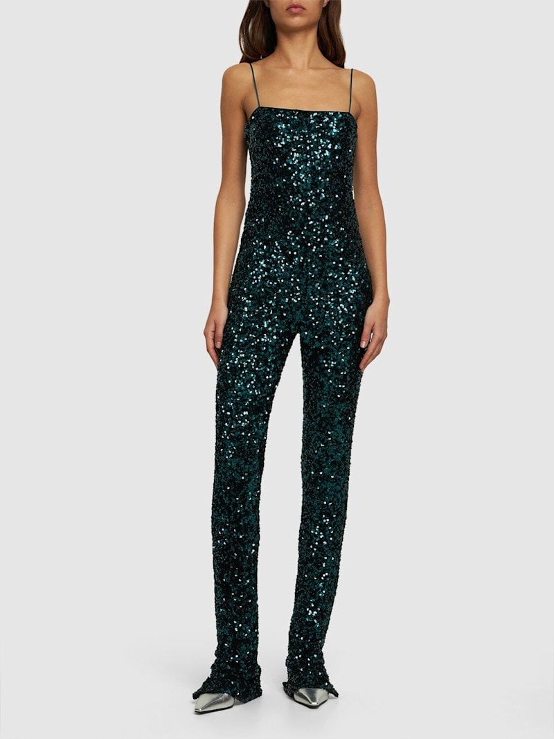 Green sequin jumpsuit Rotate