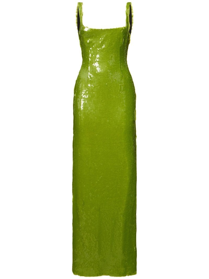 Long green sequin dress 16arlington