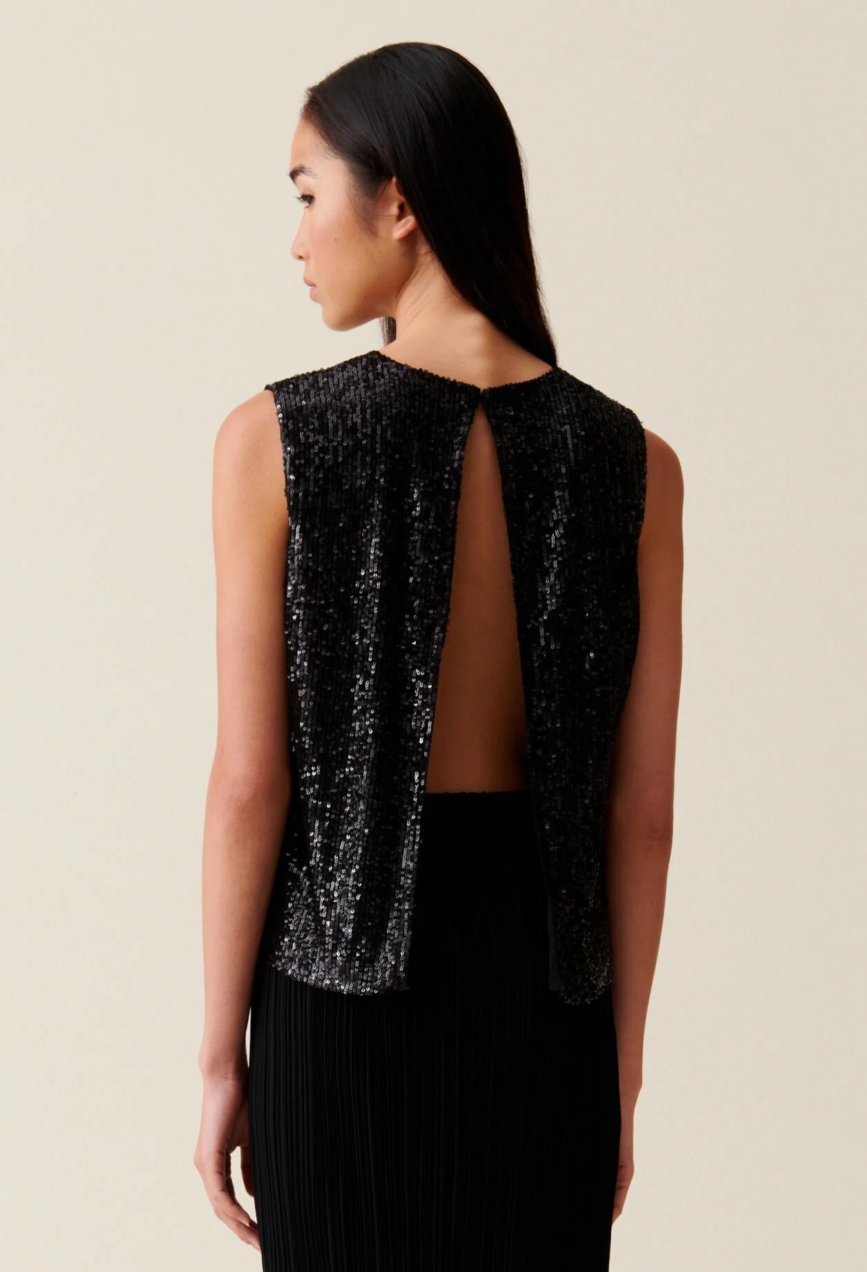 Black split sequin top Claudie Pierlot