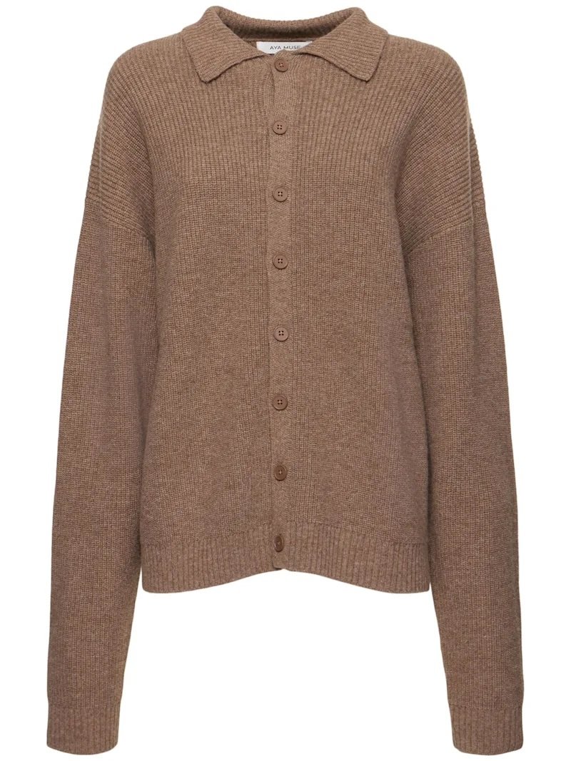 Brown wool and cashmere cardigan Aya Muse