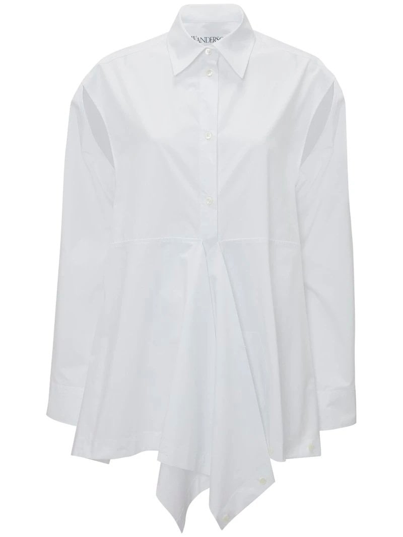 Draped cotton poplin peplum shirt JW ANDERSON