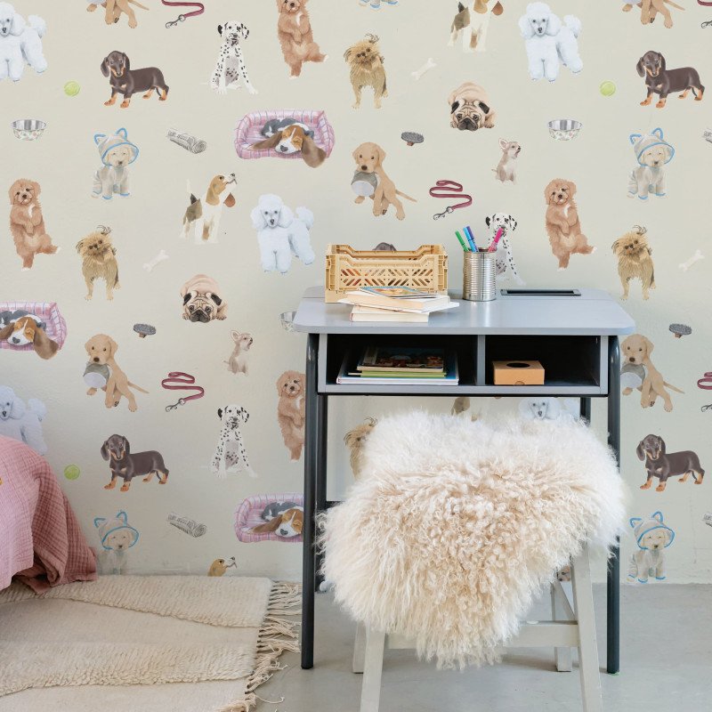 Wallpaper for Kids: A New Décor Trend? 14 papier peint motif puppy