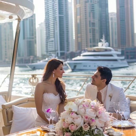 MODALOVA Escales dexception sur les flots de Dubai Mariage sur Yacht