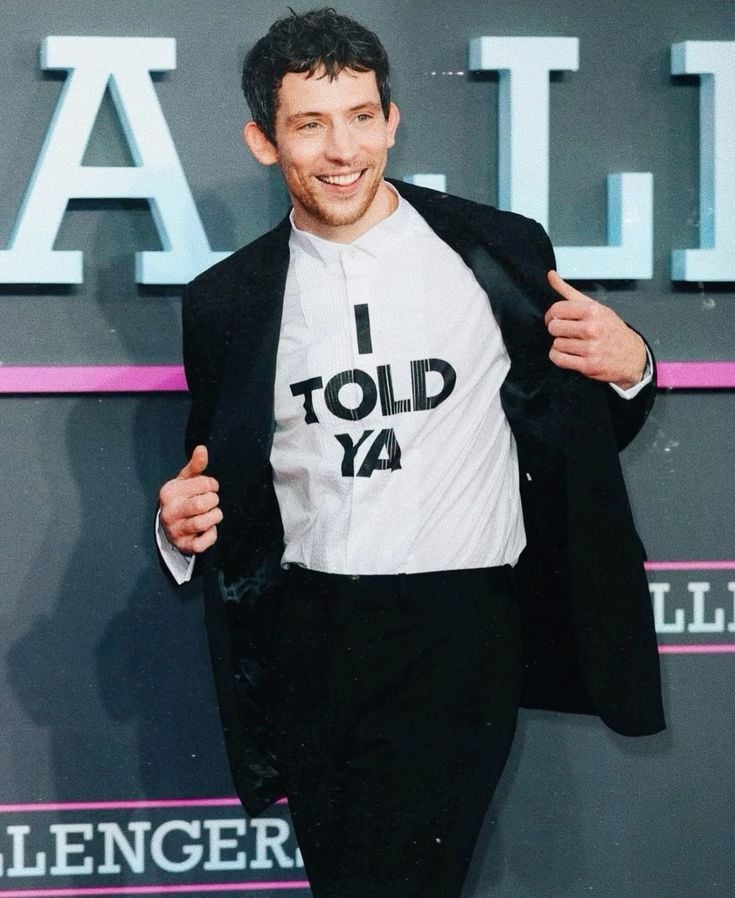 The Statement T-Shirt: The Piece That Gets People Talking 6 Josh O'Connor wearing the I Told Ya shirt