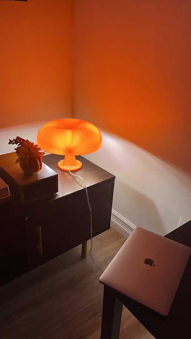 Retro orange donut floor lamp