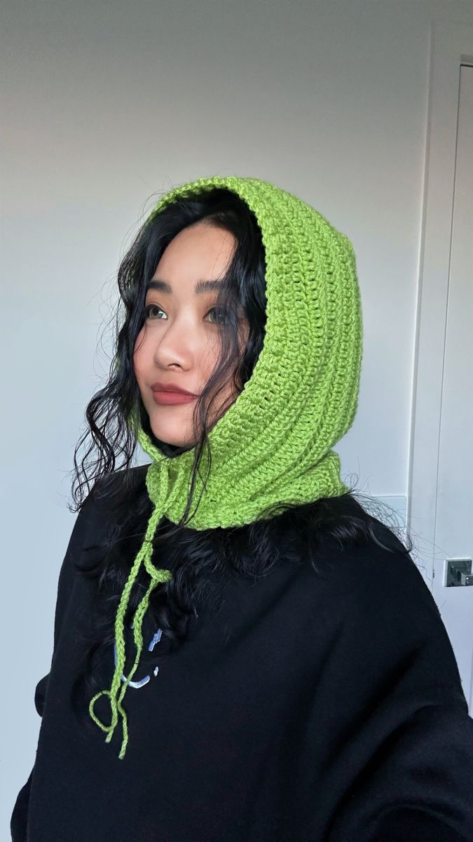 Crochet balaclava with ties