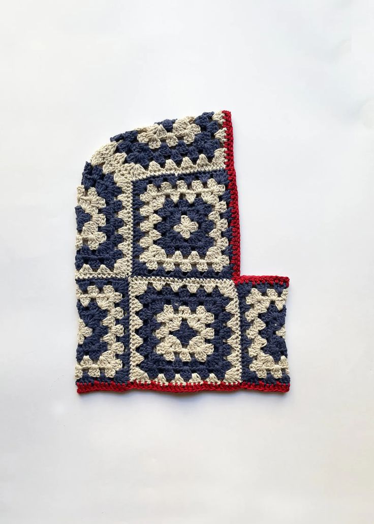 DIY crocheted balaclava with granny square