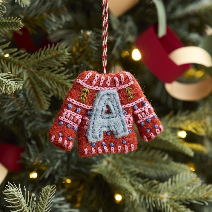 Knitted sweater tree decoration