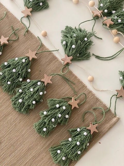 Cotton thread Christmas tree decoration