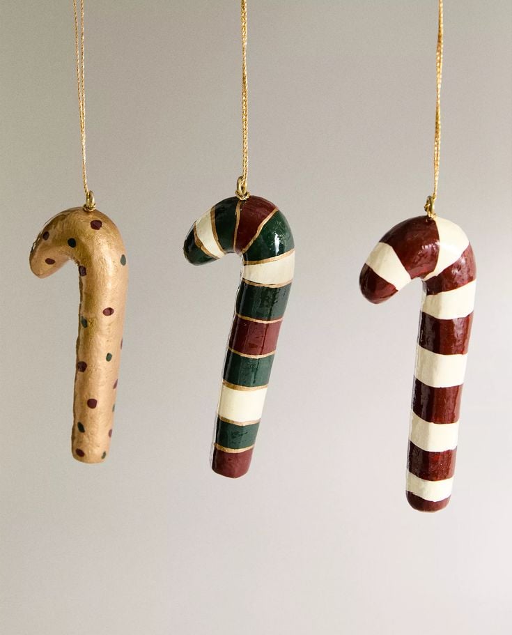 Sugar canes in clay Christmas decor