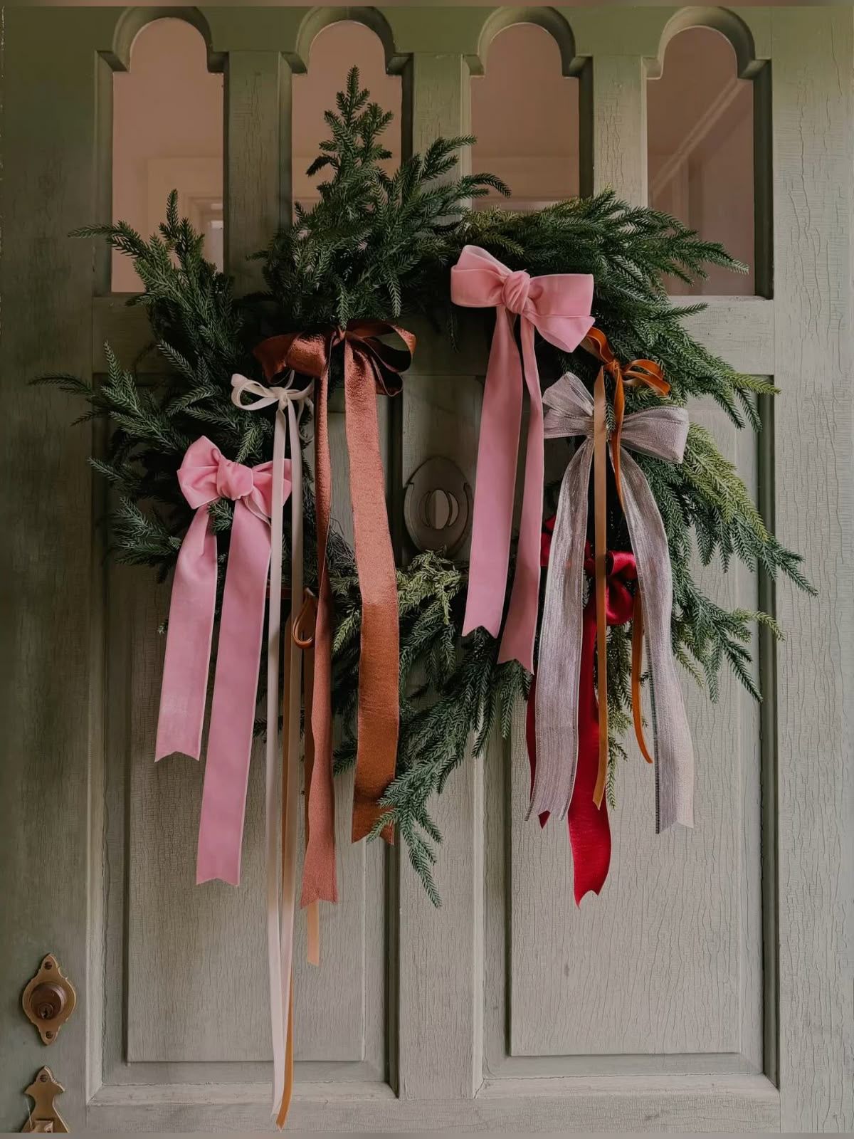 Christmas wreath with ribbons