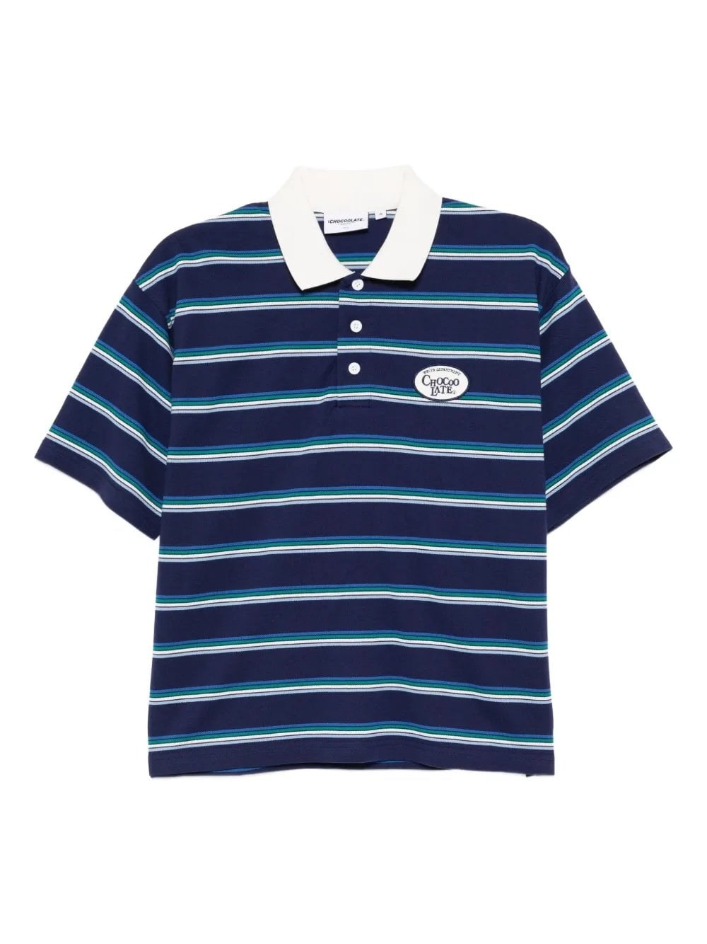 Short sleeve striped polo Chocolate
