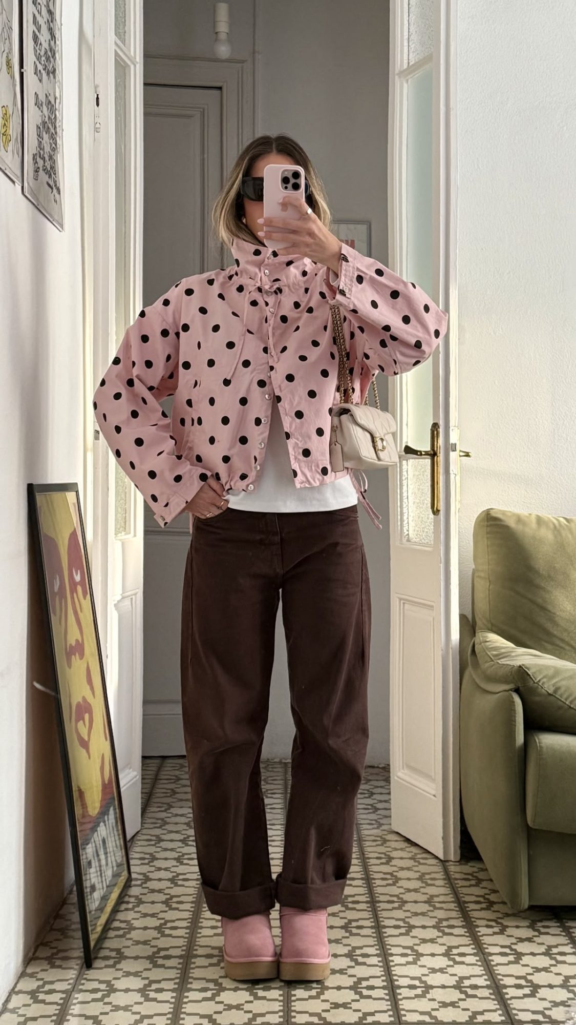 The polka dot print is back like never before! 28 Pink polka dot raincoat