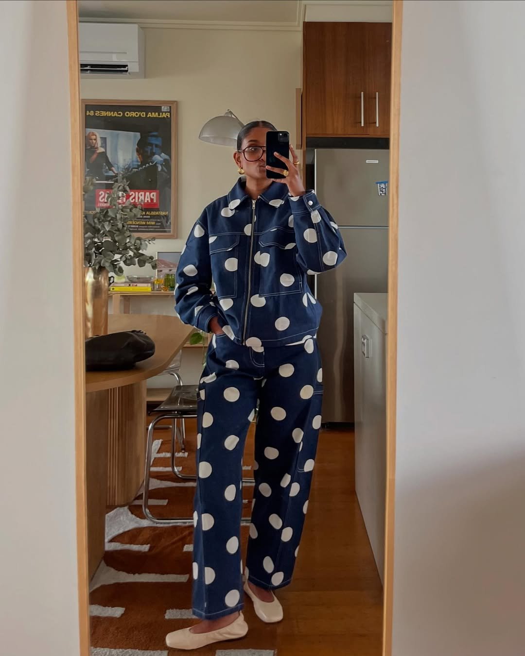 The polka dot print is back like never before! 33 Denim polka dot outfit