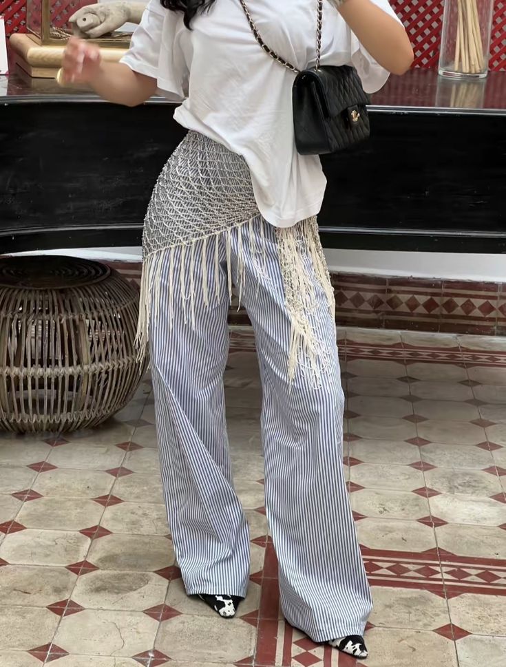 Scarf belt: how to wear a scarf at the waist? 12 Look with crochet scarf belting