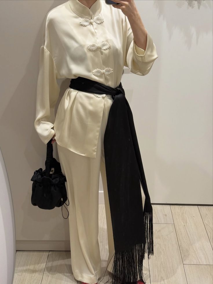 Scarf belt: how to wear a scarf at the waist? 7 scarf belt longue
