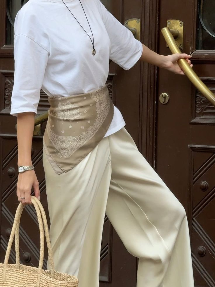 Scarf belt: how to wear a scarf at the waist? 4 Outfit with scarf at the waist
