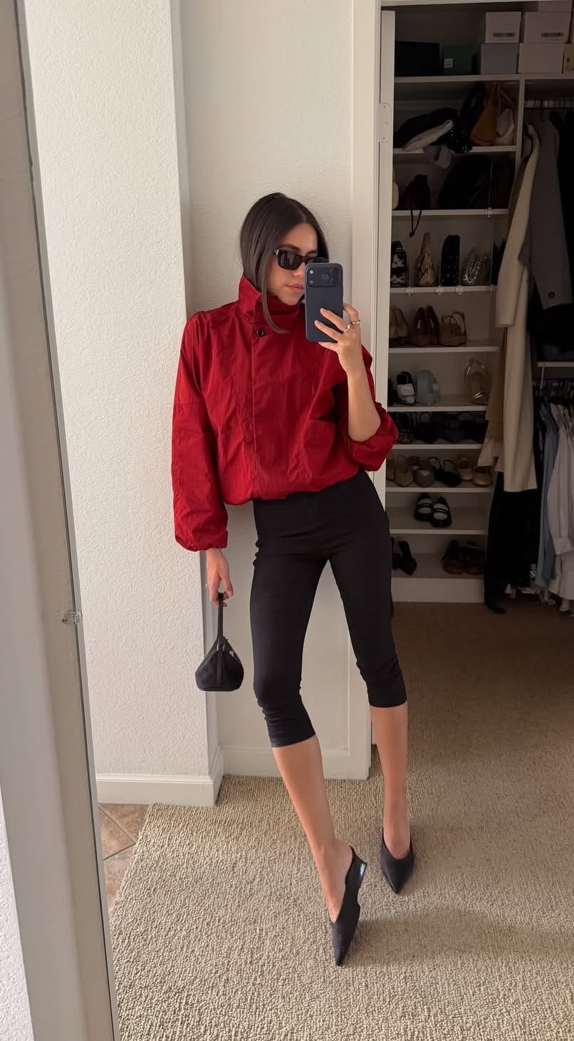 Outfit with capri biker shorts