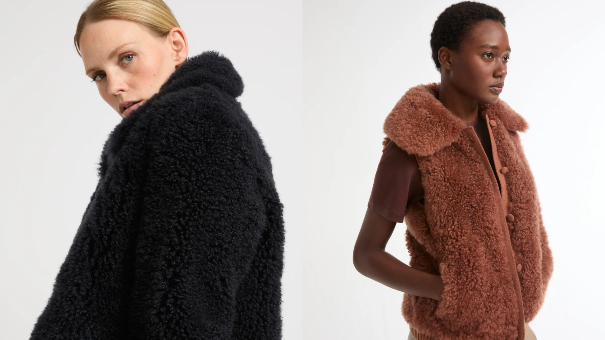 Women's luxury shearling coat: a new kind of glamour 2 From 70s suede to the oversized aviator Womens luxury shearling coat a new kind of glamour Modalova