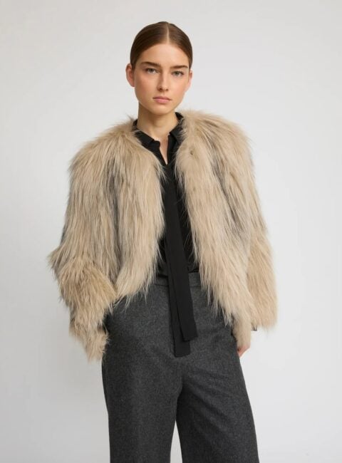 Womens luxury shearling coat a new kind of glamour Modalova
