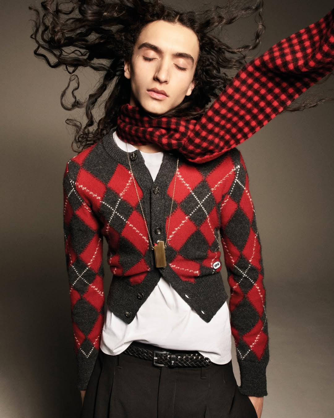 Tartan and Argyle as Signature Patterns This Autumn 6 Argyle pattern cardigan Ami Paris